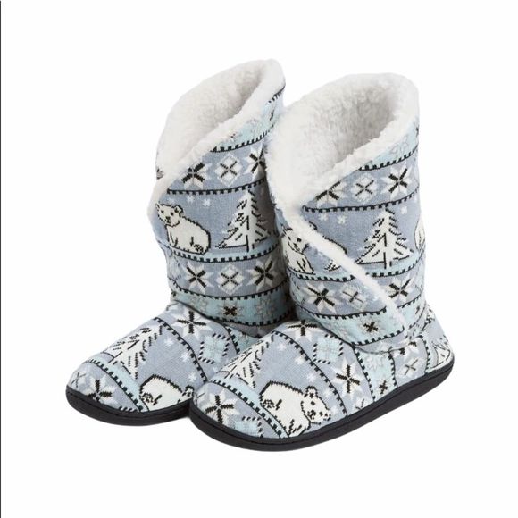 Vera Bradley Beary Merry Cozy Booties, Gray, Medium 7-8 - Picture 7 of 7